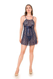 Emerce - Herald Embroidered Babydoll Short Lingerie Blue