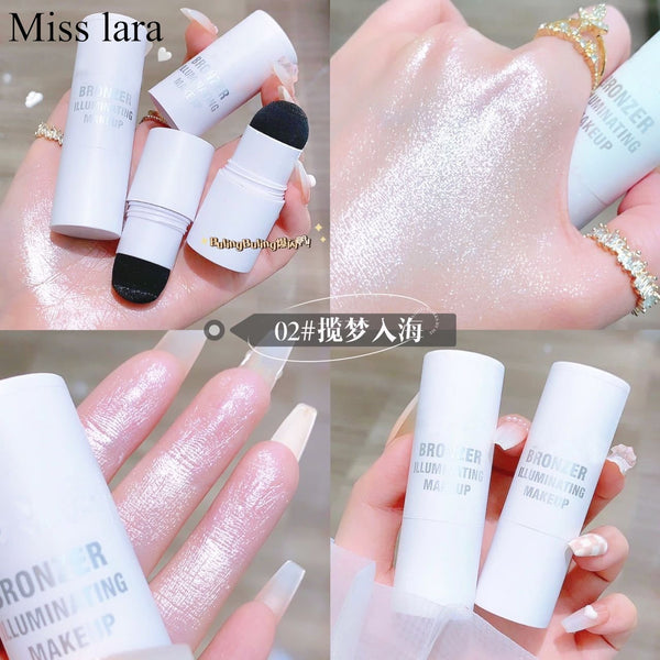 Miss Lara - Highlighter Stick Glitter Contouring Bronzer Shimmer Powder Brighten Face Highlight Illuminator For Girls And For Women Ms-19-02