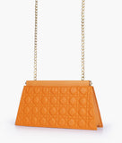 RTW - Mustard quilted evening clutch with snap closure