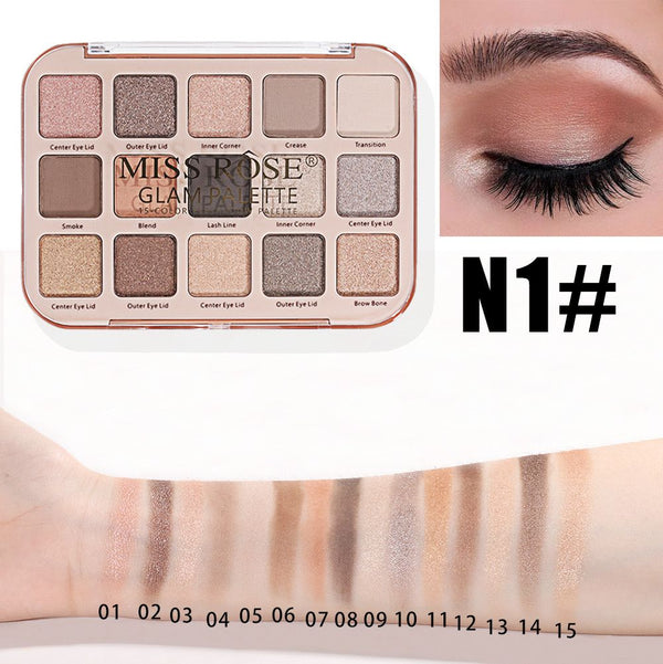 Miss Rose - New 15 Color Eyeshadow Palette-N01