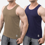 Flush Fashion - Men's Athleisure Tank Tops Sleeveless T-Shirts For Workout - Pack of 2