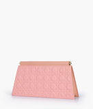 RTW - Peach quilted evening clutch with snap closure
