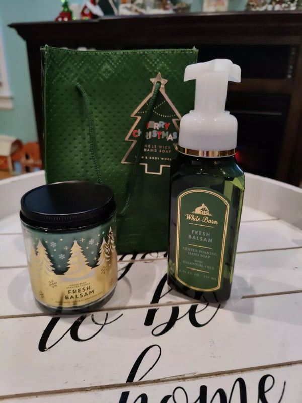 Bath & Body Works - Fresh Balsam Candle + Hand Wash Gift Set