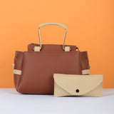Shein - Women Two Color Handbag With Wallet Brown/Beige