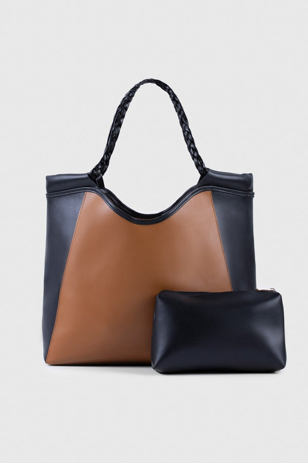 Sapphire- Tan Tote Bag Brown n Black