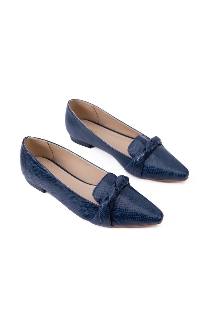 Sapphire Blue Textured Loafers