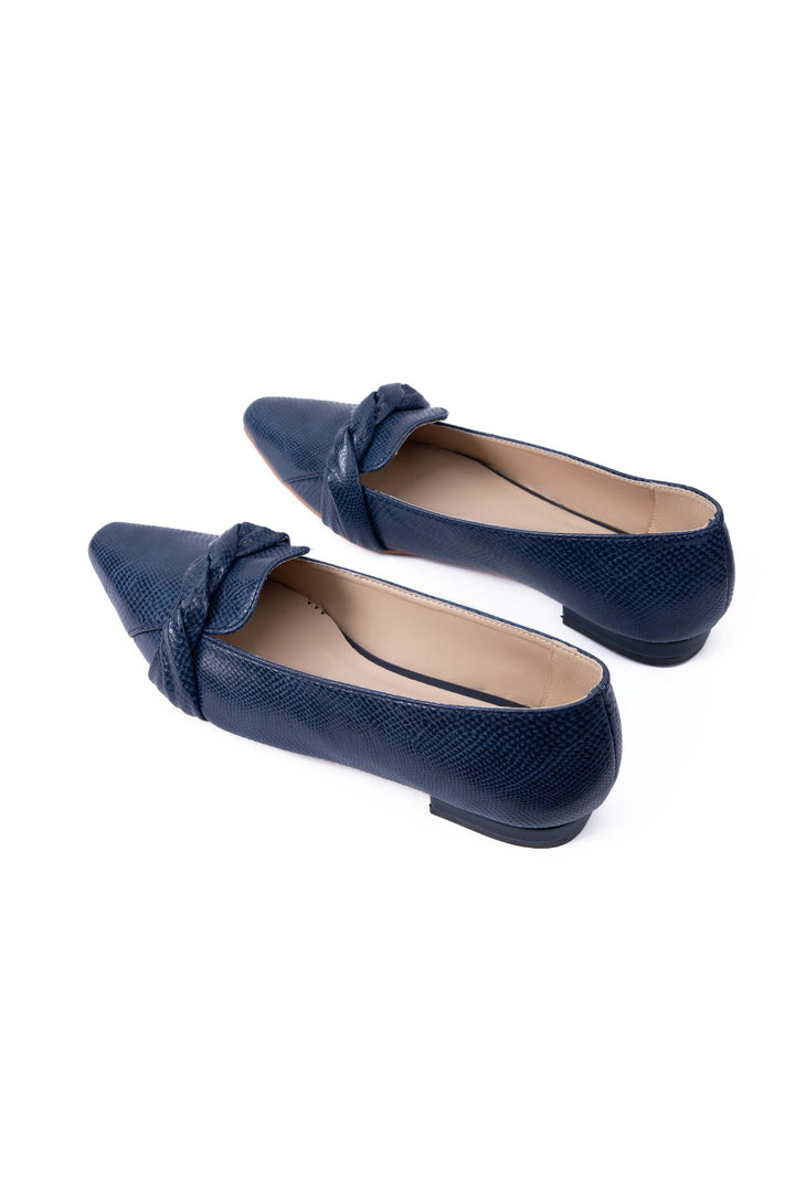 Sapphire Blue Textured Loafers