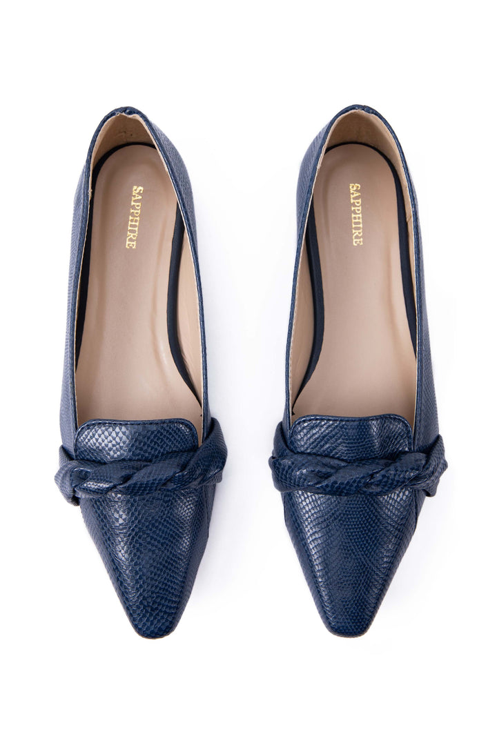 Sapphire Blue Textured Loafers