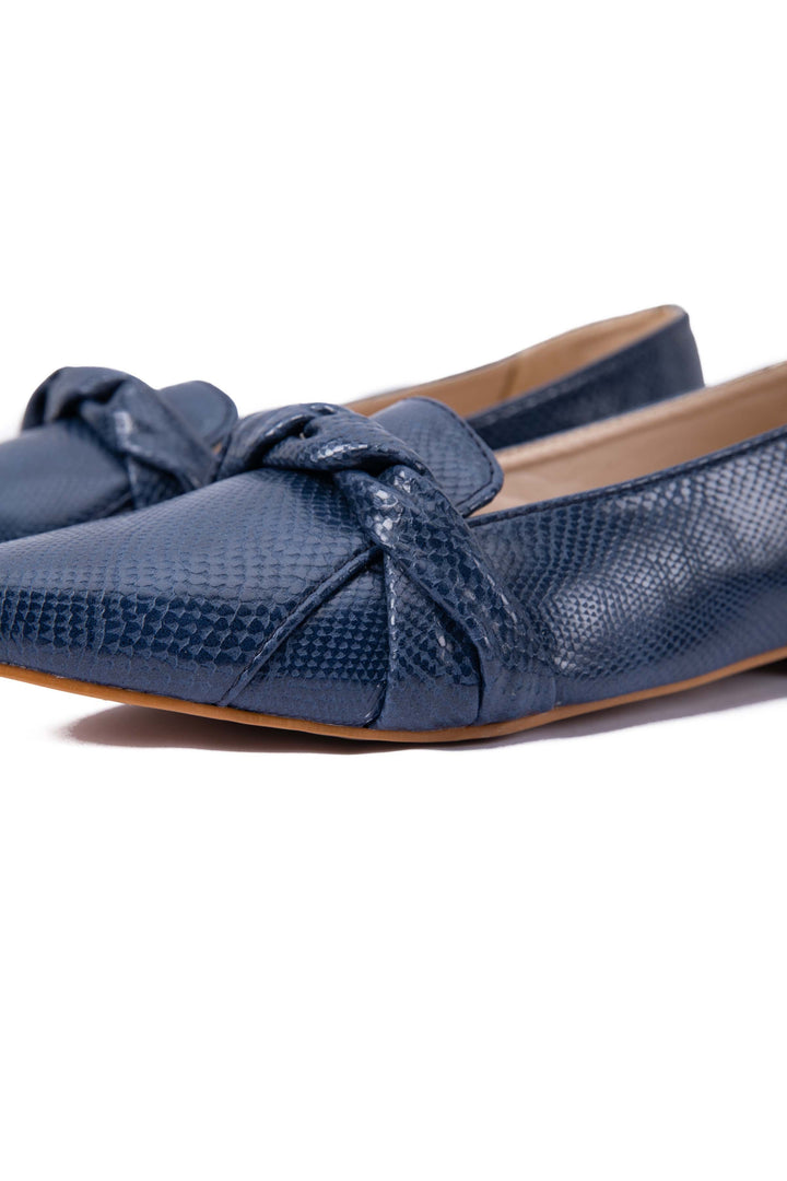 Sapphire Blue Textured Loafers