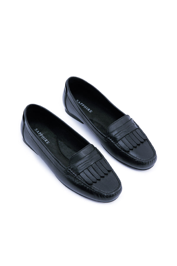 Sapphire Fringe Loafer Black