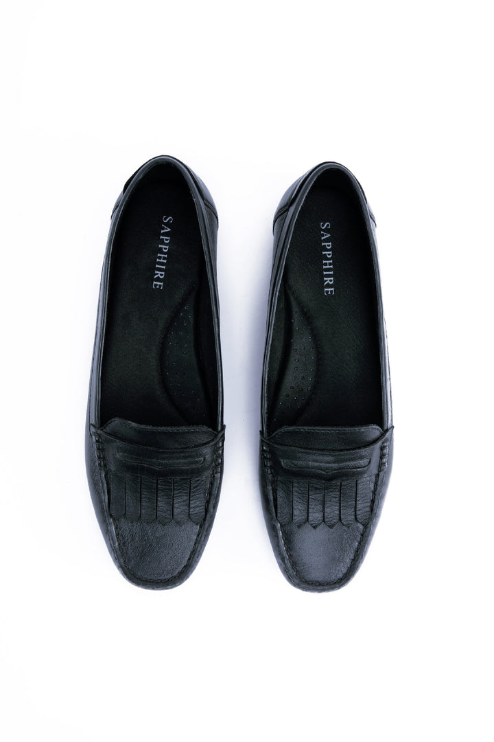 Sapphire Fringe Loafer Black