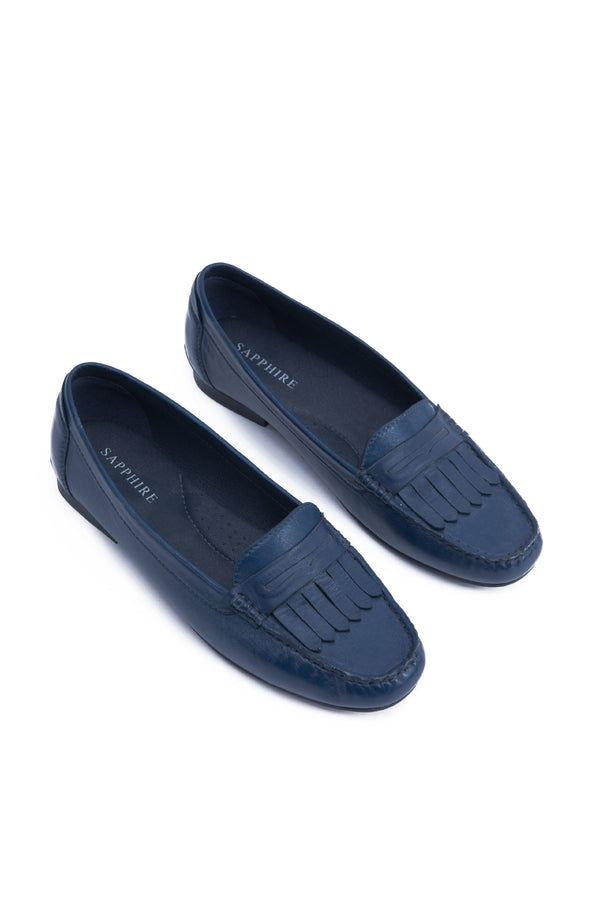 Sapphire Fringe Loafer Blue