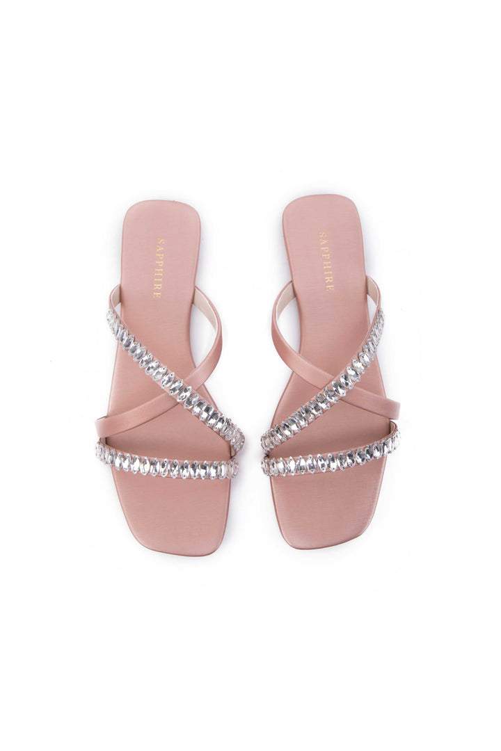 Sapphire Embellished Flats Pink