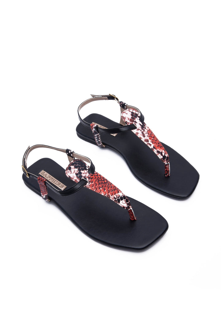 Sapphire Flat Sandals Snake