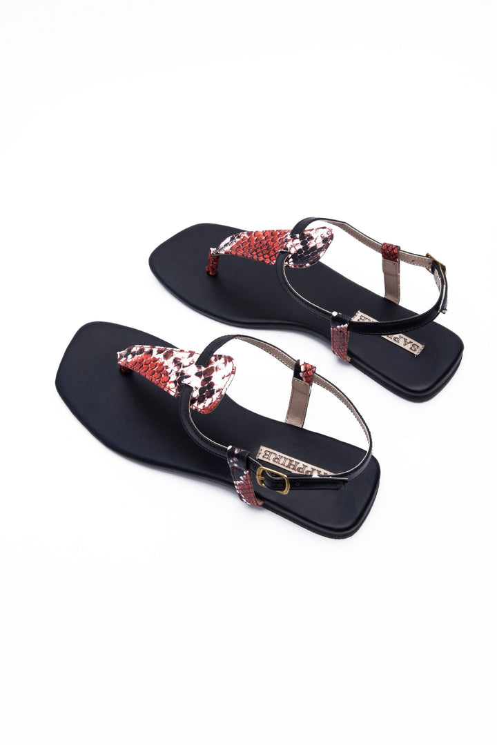 Sapphire Flat Sandals Snake