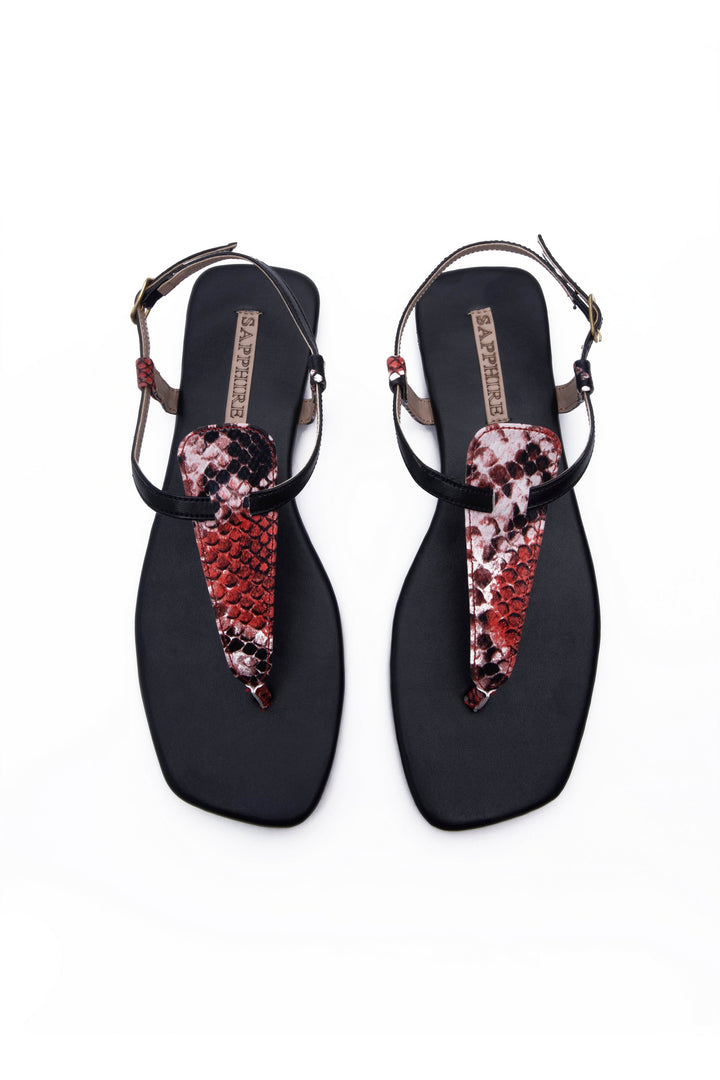 Sapphire Flat Sandals Snake