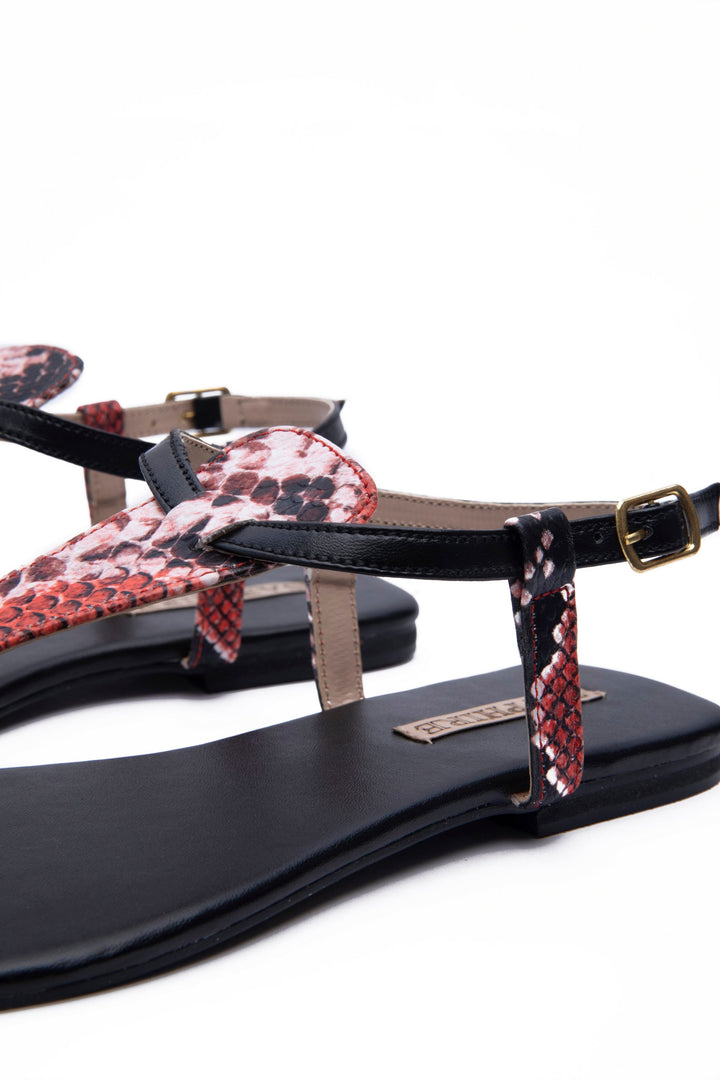 Sapphire Flat Sandals Snake