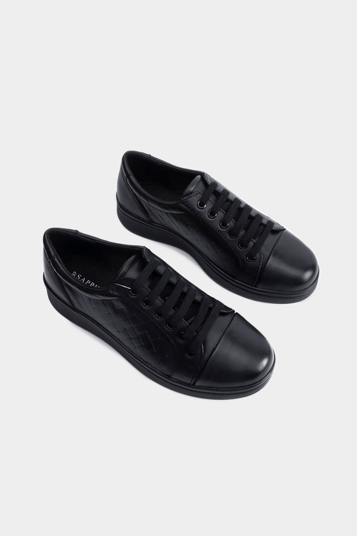 Sapphire Leather Sneakers Black