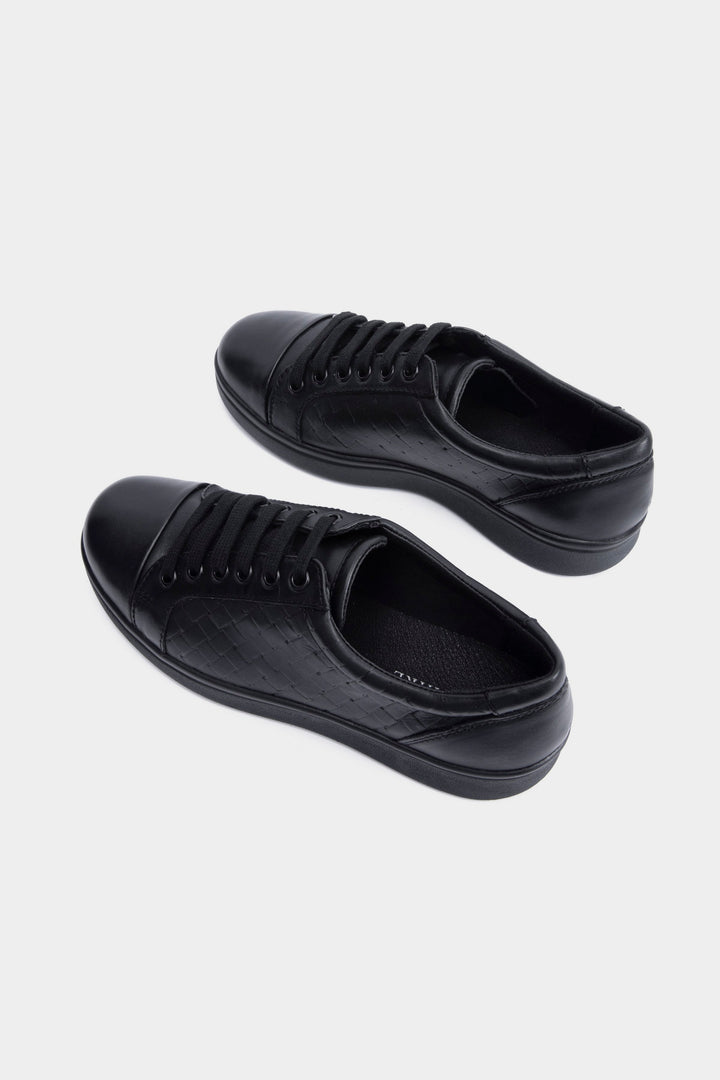 Sapphire Leather Sneakers Black