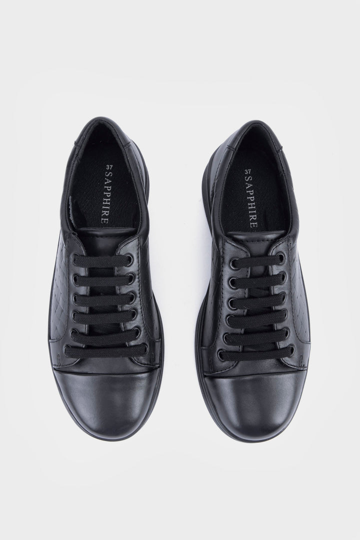 Sapphire Leather Sneakers Black