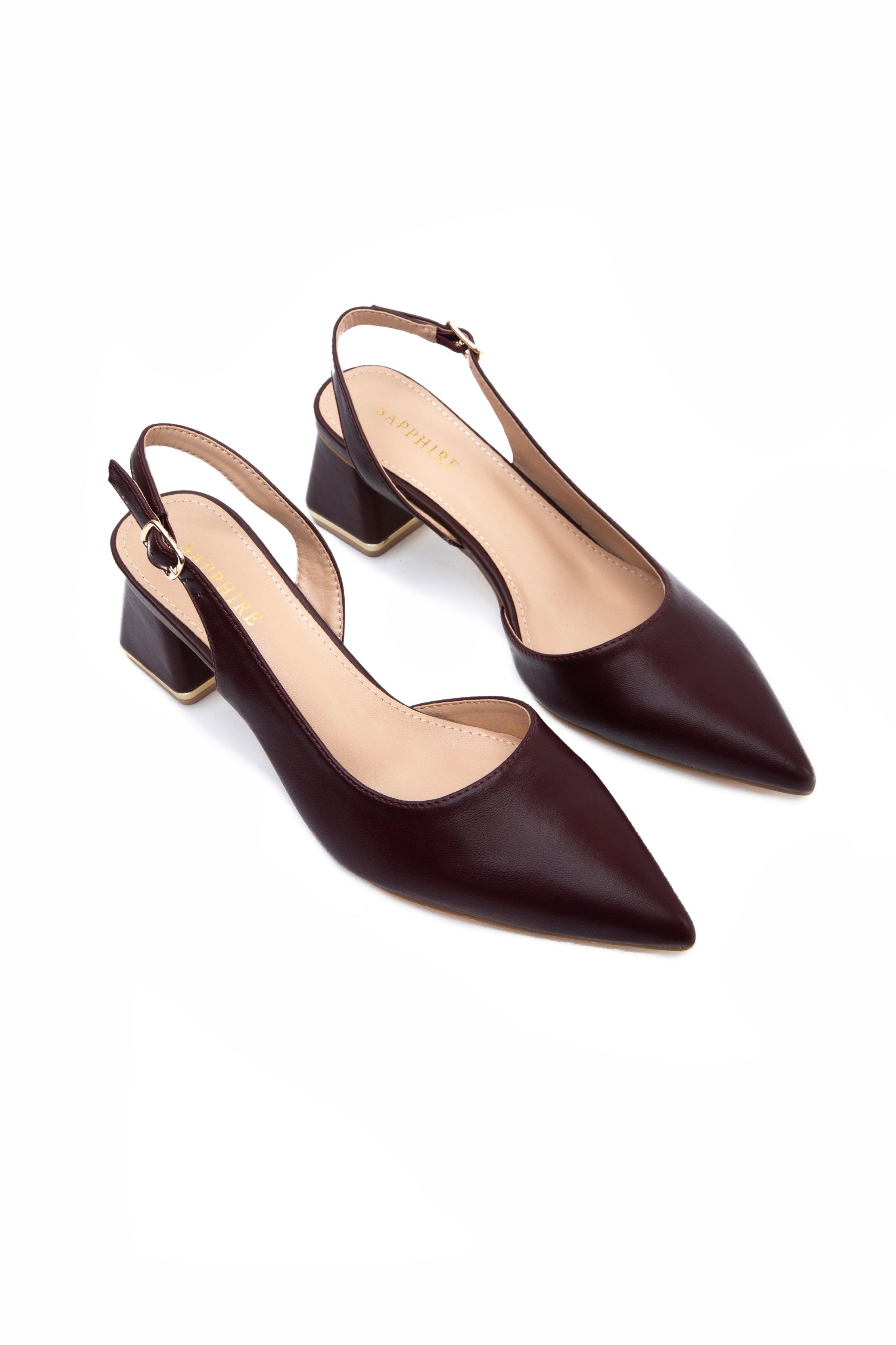 Cadee Plum Leather Heels by Diana Ferrari | Shop Online at Diana Ferrari