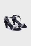 Sapphire Embellished Black Heels