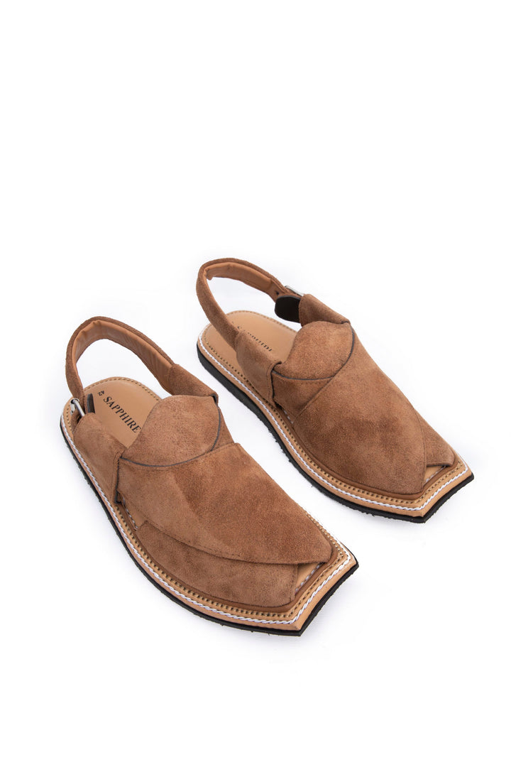 Sapphire Leather Peshawari Chappals Tan