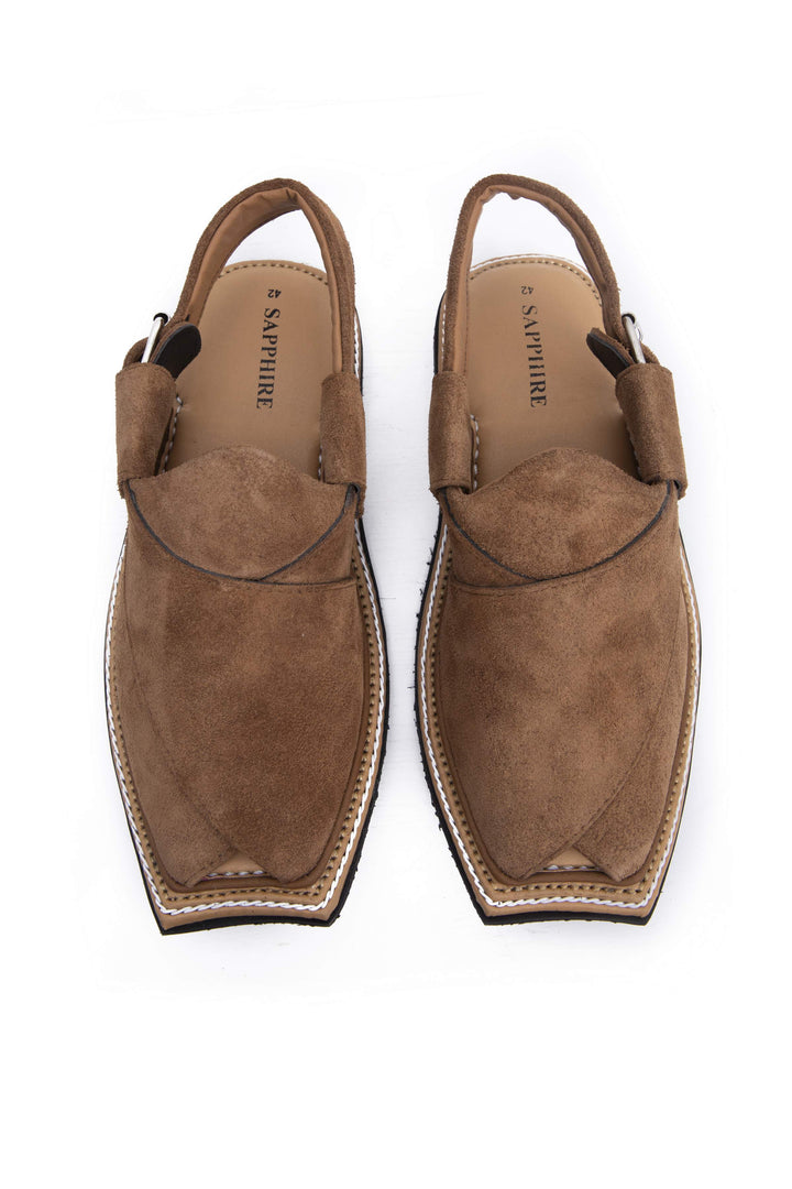 Sapphire Leather Peshawari Chappals Tan