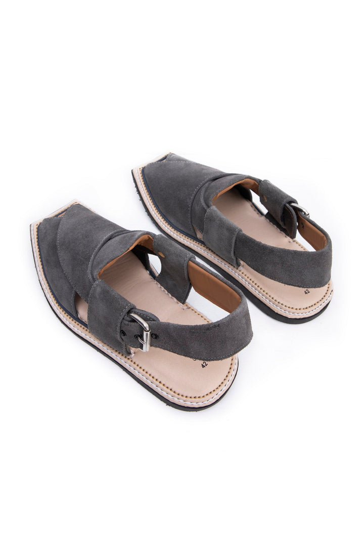 Sapphire Leather Peshawari Chappals Grey