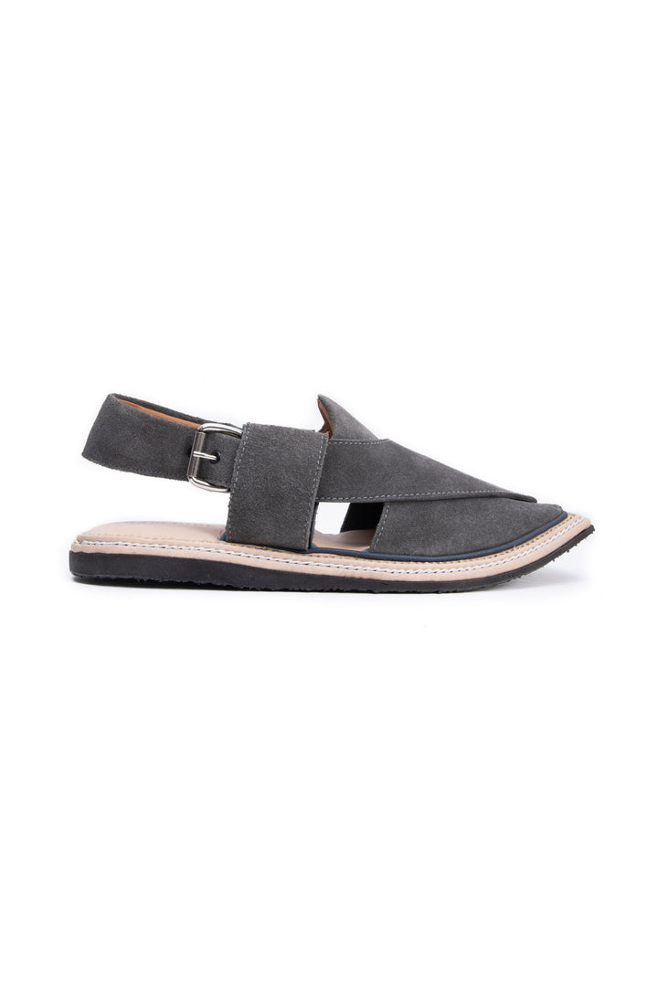 Sapphire Leather Peshawari Chappals Grey