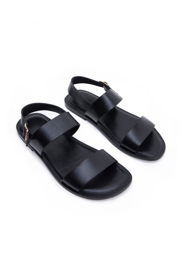 Sapphire Leather Sandals Black