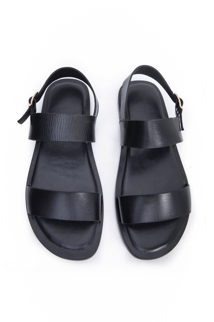 Sapphire Leather Sandals Black