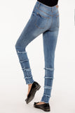 Sapphire Blue Ruffled Slim Jeans