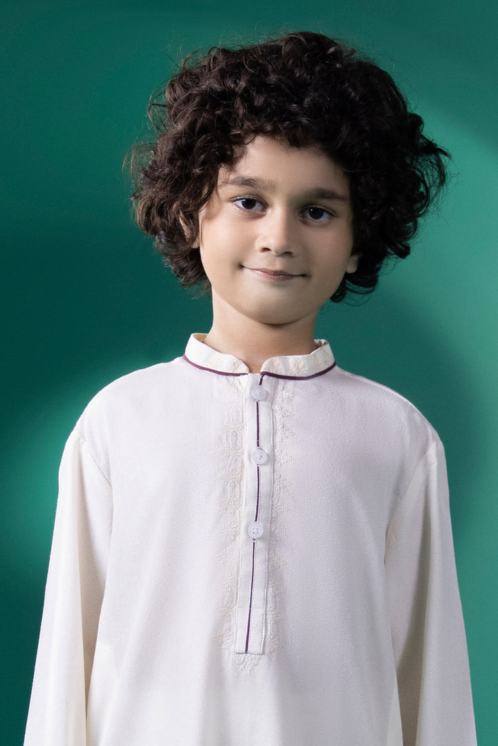 Kids Red Embroidered Ayudia Kurta 000002291BK4