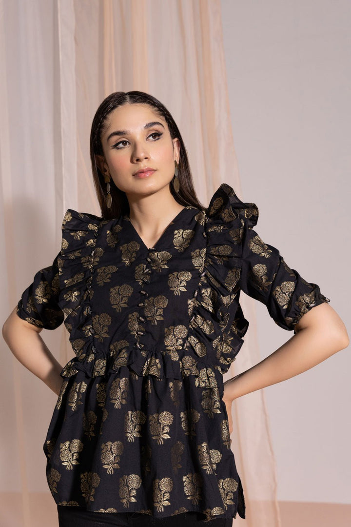 Sapphire- Solid Jacquard Kurti