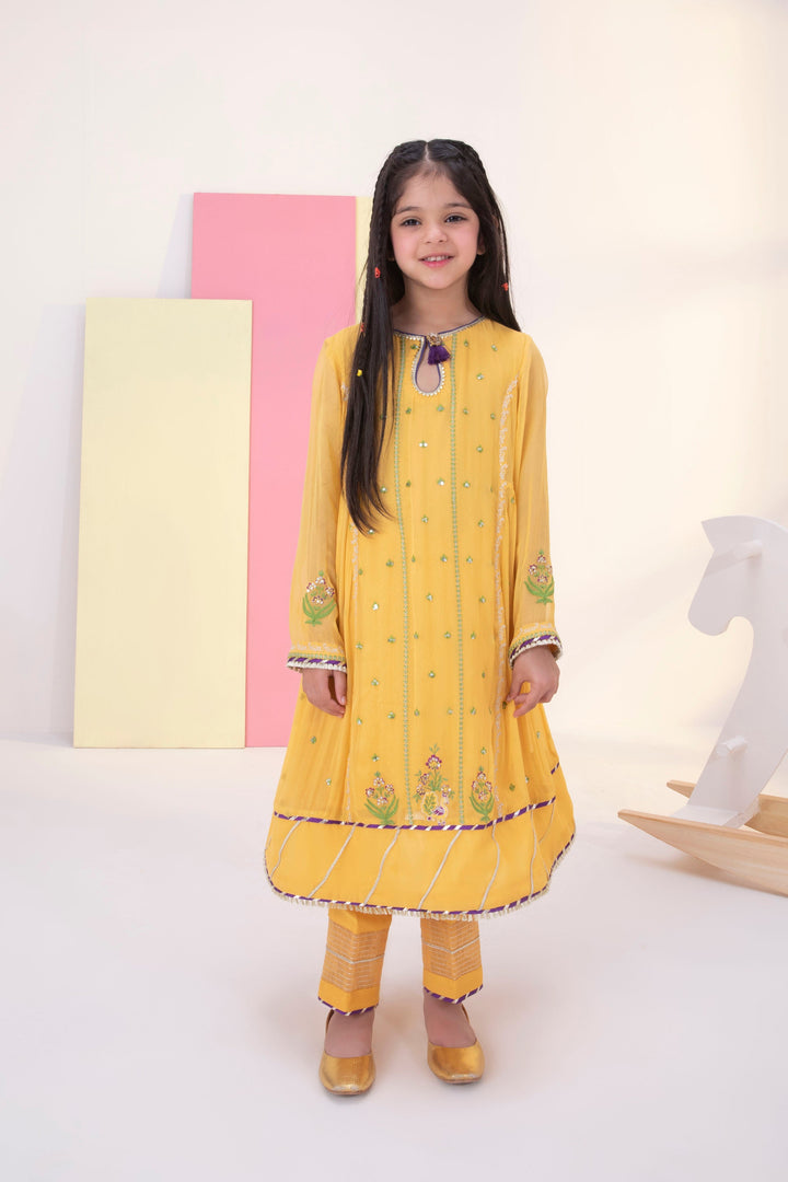 Sapphire- 2 Piece - Embroidered Viscose Chiffon Suit