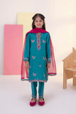 Sapphire- 3 Piece - Embroidered Raw Silk Suit