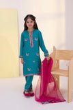 Sapphire- 3 Piece - Embroidered Raw Silk Suit