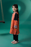 Kids Orange Printed Khaddar Shirt 00002291GK10
