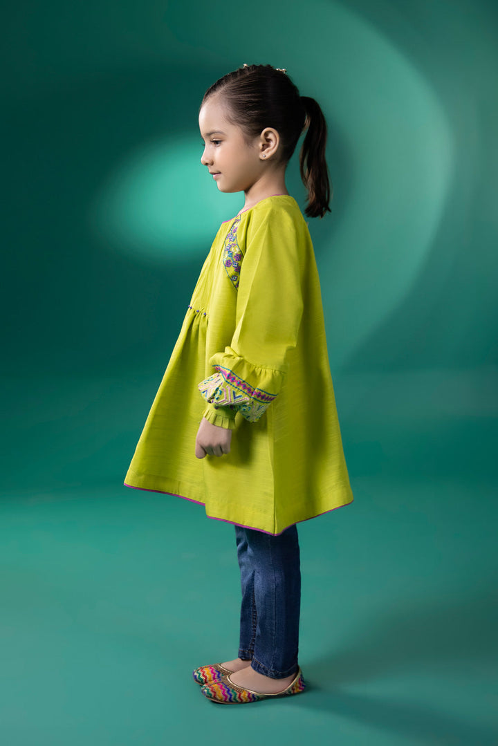 Kids Green Embroidered Khaddar shirt 00002291GK12