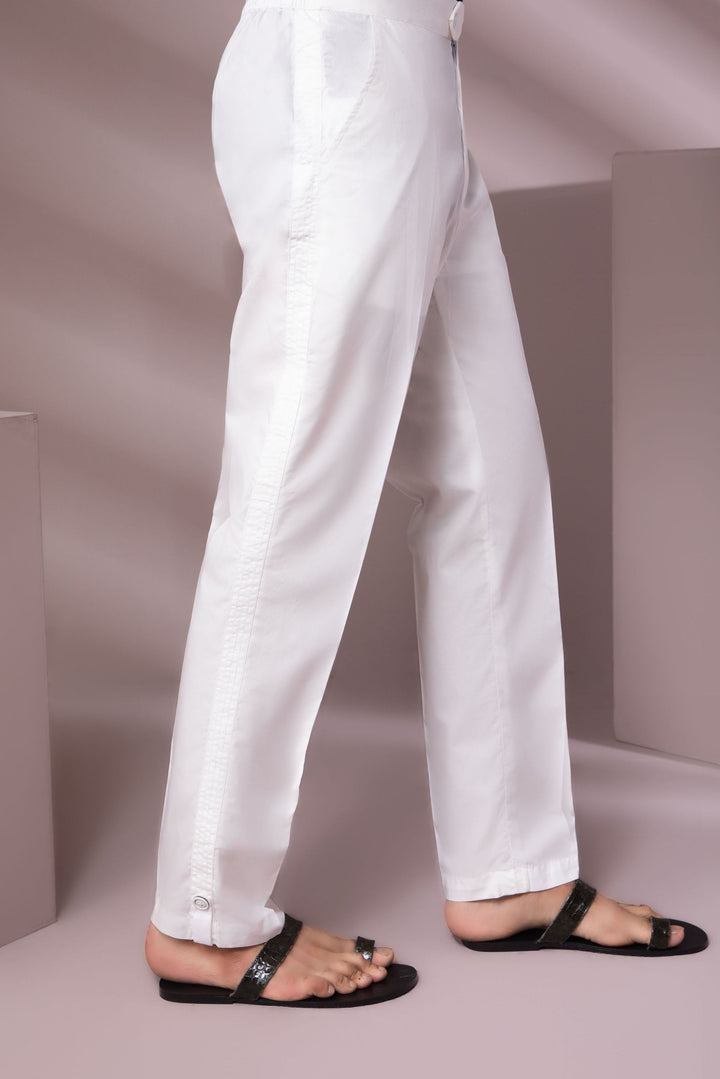 Sapphire Off-White Cotton Trousers