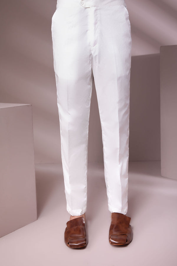 Sapphire White Cotton Trousers White