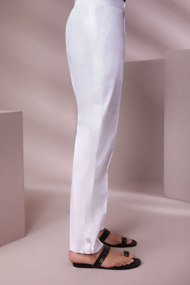 Sapphire Off-White Cotton Trousers