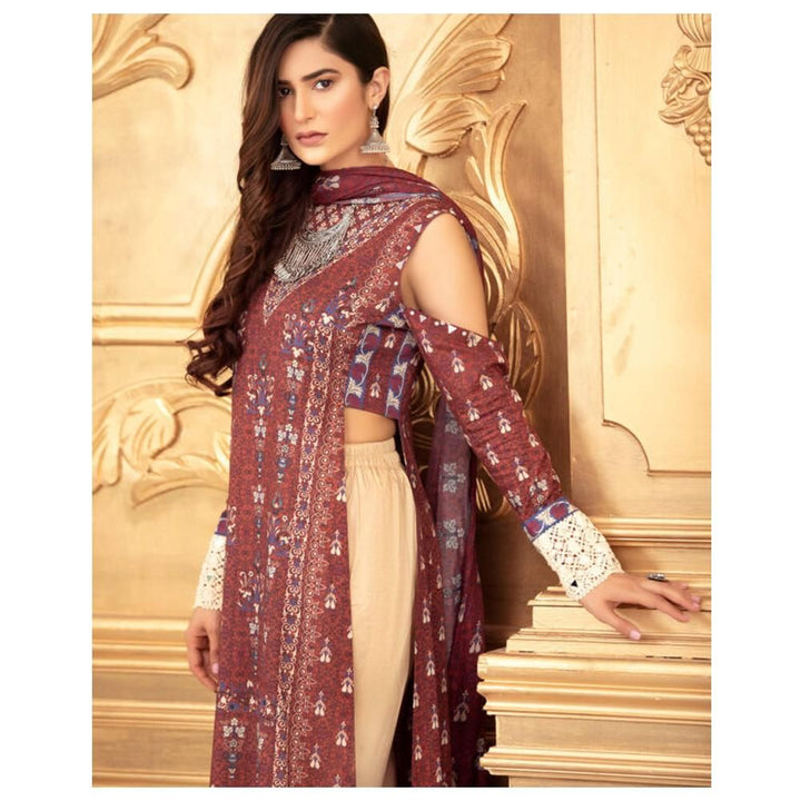 Brown Zircon – 3 Piece Embroidered Unstitched Lawn