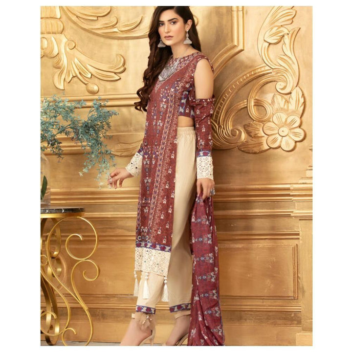 Brown Zircon – 3 Piece Embroidered Unstitched Lawn