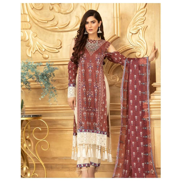 Brown Zircon – 3 Piece Embroidered Unstitched Lawn