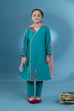 Kids Teal 3 Piece - Embroidered Khaddar Suit