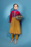Kids Red 3 Piece - Embroidered Khaddar Suit