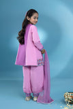 Kids Purple 3 Piece - Embroidered Khaddar Suit