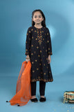 Kids Black 3 Piece - Embroidered Zari Khaddar Suit